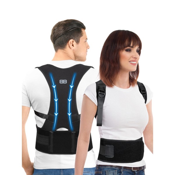 BACK BODYGUARD Home Trainer - Back Straightener for Upright Posture - Back Support - Home Trainer for Posture Correction (Black, 1L)