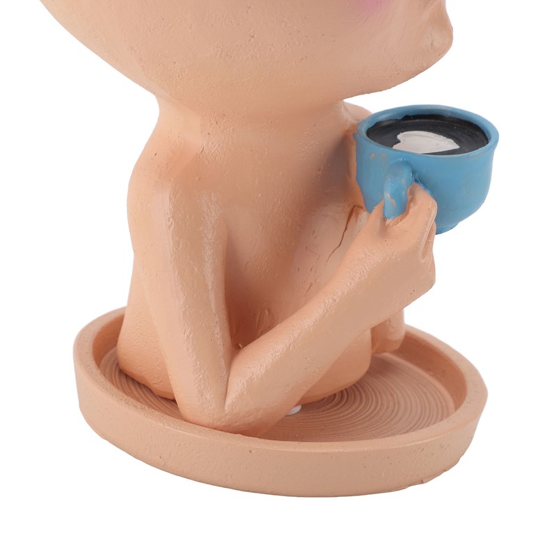 Resin Face Plant Pot Creative Cute Small Drinking Coffee Succulent