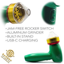 H.E.R.B Bee Rechargeable Herb Grinder, USB-C, Portable, Electric Herb and Spice Mill (Rasta/Green)