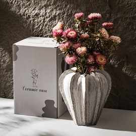 DENENTT White Ceramic Vase Set, Farmhouse Decor, Home Decorative Vase, Vases for Your Kitchen, Boho Decor, Wedding Dinner Table, Bedroom, Office & Table Decorations