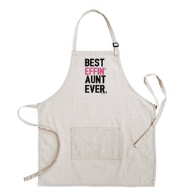 ThisWear Inspirational Gifts For Aunt Best Effin Aunt Ever Two Pocket Adjustable Bib Apron Cream