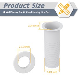 Flamorrow Mini Split Cover Wall Sleeve for Air Conditioning Line Set Covers, AC Sleeve Through Wall for Outside Air Conditioning Line Sets, Pipe Accessories