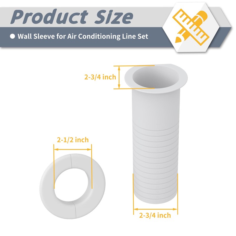 Flamorrow Mini Split Cover Wall Sleeve for Air Conditioning Line