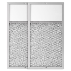 Range hood Filter with Light Lens Replacement for Broan R610027 SR610027 1568322 1568323 PM25WW PM25BL AL9245 Aluminum Mesh Grease Lens Range Hood Replacement Filter 7-5/8 x 14-1/8 x 3/8 Inch 2-Pack