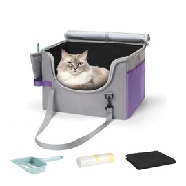pidipiti Portable Leakproof Tall-Side cat Litter Box,with Zipped lid