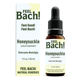 Feel Bach! Natural Homeopathic Remedy - Honeysuckle Dropper Flower Essence for Overcome Nostalgia, Awareness & Rediscover Joy, Vegan, Gluten & Sugar-Free, Non-Habit Forming, 30ml (1 fl oz)