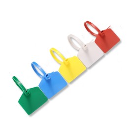 4 in Marker Nylon Cable Ties, Plastic Water Proof Tags, Self-Locking Written-on Cable Marker, Security Seals Label for Cabling, Wire Marking Label, Shipping Hanging Tags - Mulit colors/ 100pcs