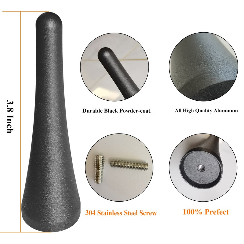 3.8 Inch Antenna for Ford Mustang (2010-2014), Aluminum Antenna Replacement