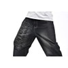 Veroders Men's Baggy Hip Hop Black Jeans- Loose Skateboard Pants