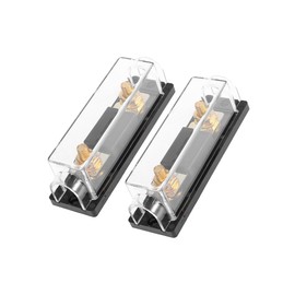 Partuto 2pcs Black Car Audio 60 Amp ANL Fuse with In-Line Holder Fusible Replacement