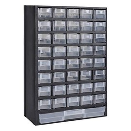 CHARMMA 41-Drawer Plastic Storage Cabinet Tool Box, Storage Cabinet with 40 Small Drawers and 1 Large Drawers for Plastic Parts, Small Things, Hardware and Craft Cabinet
