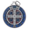 Medal Saint Benedict Zamak Silver-Plated Enamelled Various Sizes 9 mm