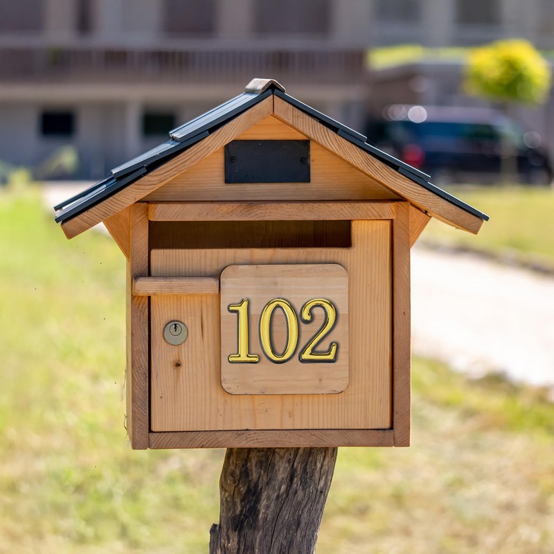 Gold Mailbox Numbers for Outside,2 Inch 3D Mail Box Numbers,Self
