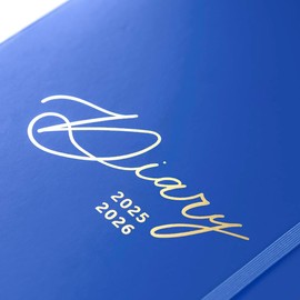 Busy B A5 Week-to-View Diary - Mid-Year Academic Planner- Aug 25 - Aug 26 – Sapphire Blue Journal Cover – Weekly Layout opposite a Notes Page, Goals, Expenses, Pen Loop & Elastic Closure