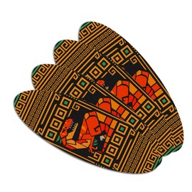 Geometric Velociraptor Raptor Dinosaur Aztec Mayan Style Double-Sided Oval Nail File Emery Board Set 4 Pack