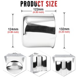 RTRHINOTUNING 4.88 in Trailer Wheel Center Caps Push Through Center Caps for Truck RV Rims 4.88" Center Bore Closed-End Hub Caps