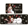 TREWAVE Christmas Kitchen Rugs Snowman Door Mat Set of 2