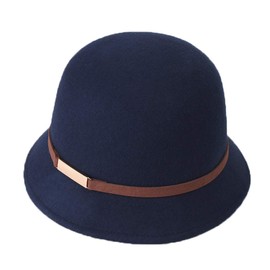 BAIMORE Gorro de lana 100% clásico, de fieltro, para invierno, para mujer, Dome Navy29, Talla única