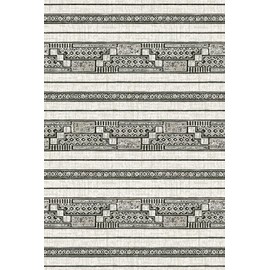 KORBLISS Living Room 6x9 Area Rug, Machine Washable Non-Slip Indoor Vintage Rug, Lightweight Low-Pile Printed Rug, Suitable for Bedroom, Dining Room and Home. Stripes Light Taupe