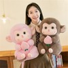 Cuddly Toy Monkey, Plush Toy, Cute Hugging Peach Monkey Doll