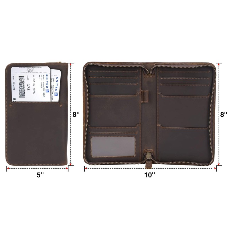 Polare Full Grain Leather Passport Holder Cover Case for Men
