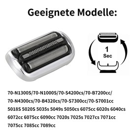 73S Shaving Head Compatible with Braun Series 7, 73S Cutting Blade for Braun Series 7, Replacement Blades Razor Head for Men's Razors 7075cc 7085cc 7089cc 7020