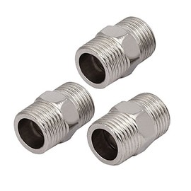 uxcell® M20 Male Thread Stainless Steel Hex Nipple Tube Pipe Connecting Fittings 3pcs