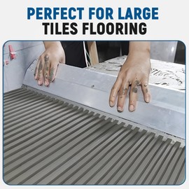 BAOSHISHAN Tile Tools 24inch Large Tile Trowel 2/5" x 2/5" Square Notch Trowel for Large Tiles Flooring Tiling Masonry Hand Trowel