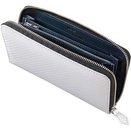 Marge x Diablo MGD-1899 Men's Long Wallet, Carbon Leather, Large Capacity, Round Zipper