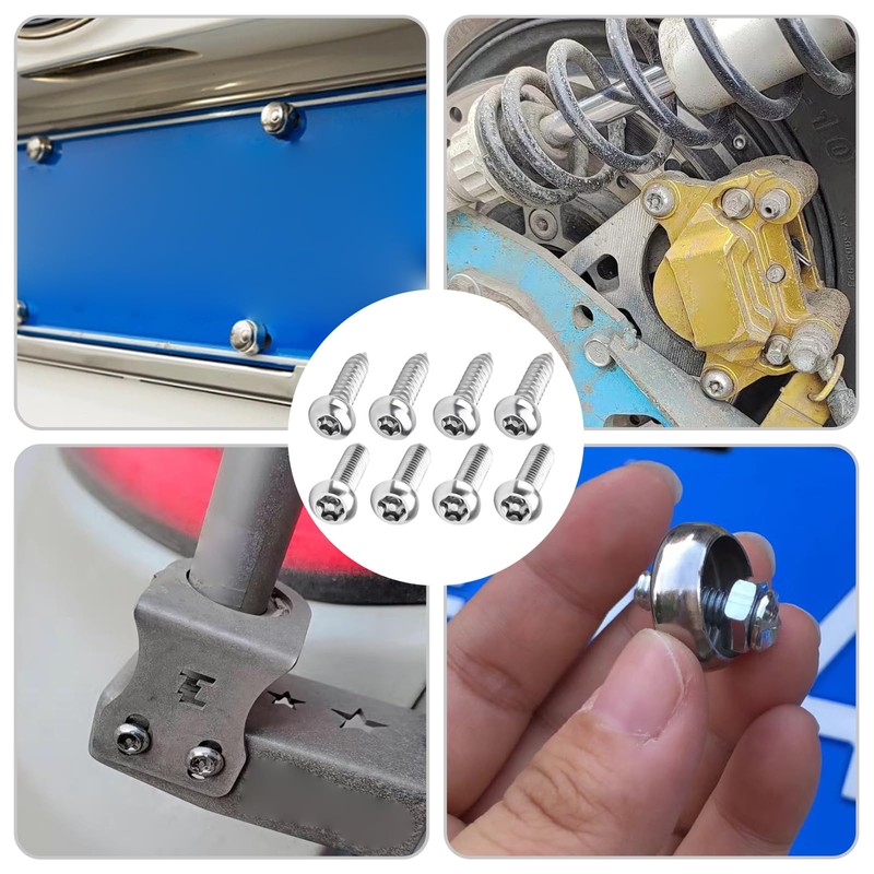 License Plate Bolts 【54pcs】Theft-Deterrence Screws Security Bolts Stainless Steel Screw