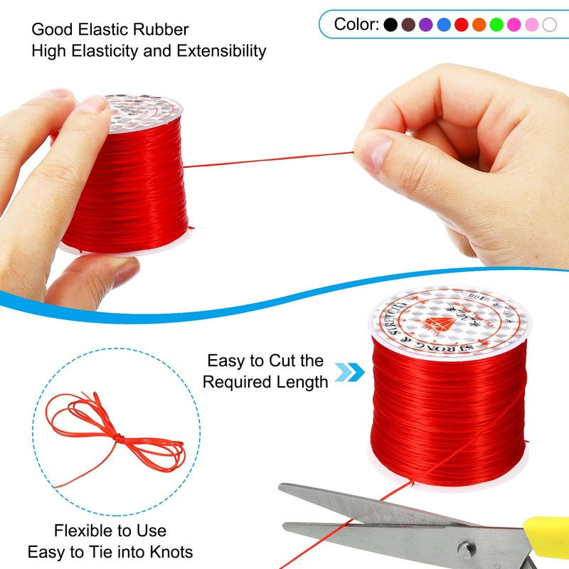 PATIKIL 0.7mm Stretchy Bracelet String Set, Total 302Ft 2 Rolls