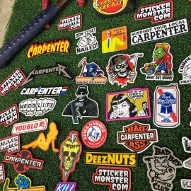 STICKER MONSTER CARPENTER PACK 50+ Hard Hat Stickers HardHat Sticker & Decals, Carpentero