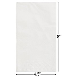White Solid Guest Towels - Pack Of 20 - Absorbent Paper Hand Napkins For Bathroom, Kitchen & Events