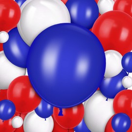 1000 Pcs Latex Balloons 10 Inch Colorful Round Balloons Matte Latex Balloons Thickened Balloons Bulk Pack of Strong Latex Balloons for Wedding Birthday Festival Party Supply (Blue, Red, White)