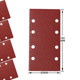 STEBRUAM Sanding Sheets 30 Pieces, 93 x 185mm Square Hook and Loop Sandpaper 8 Holes, Sanding Pads Assorted 80 Grits, Ideal for Sanding, Polishing and Rust Removal Fit Rectangular Sander
