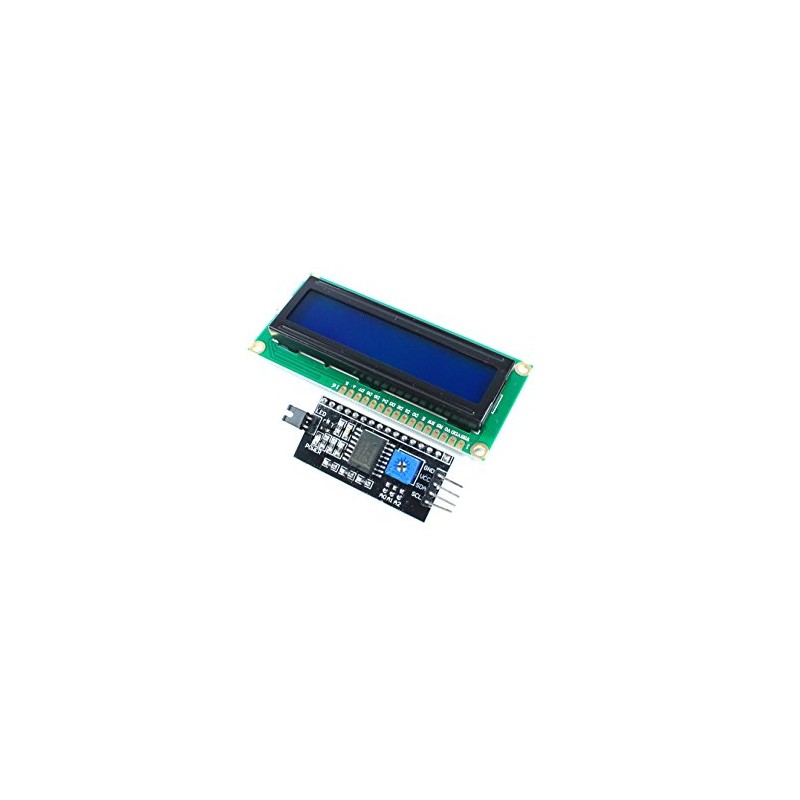 16x2 Blue LCD with I2C Interface Module 1602 HD44780 Display