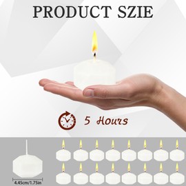 PEDOBALI 84 Pcs 1.75 Inch Unscented Floating Candles, White Elegant Dripless Candles, Party Centerpieces Accessories, for Valentine's Day, Weddings, Holidays