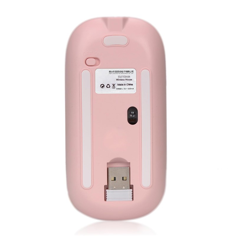 WONGS Bling Wireless Mouse, Gradient Pink Crystal Rhinestone Rechargeable Wireless