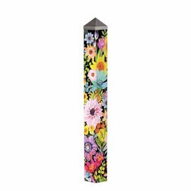 Studio M Art Pole, PVC Weather Resistant Pole with Vinyl Bowl 40 inches Tall Outdoor Decoration for Gardens, Patios, Yards, Landscaping and Birding Accessories, Wild Garden