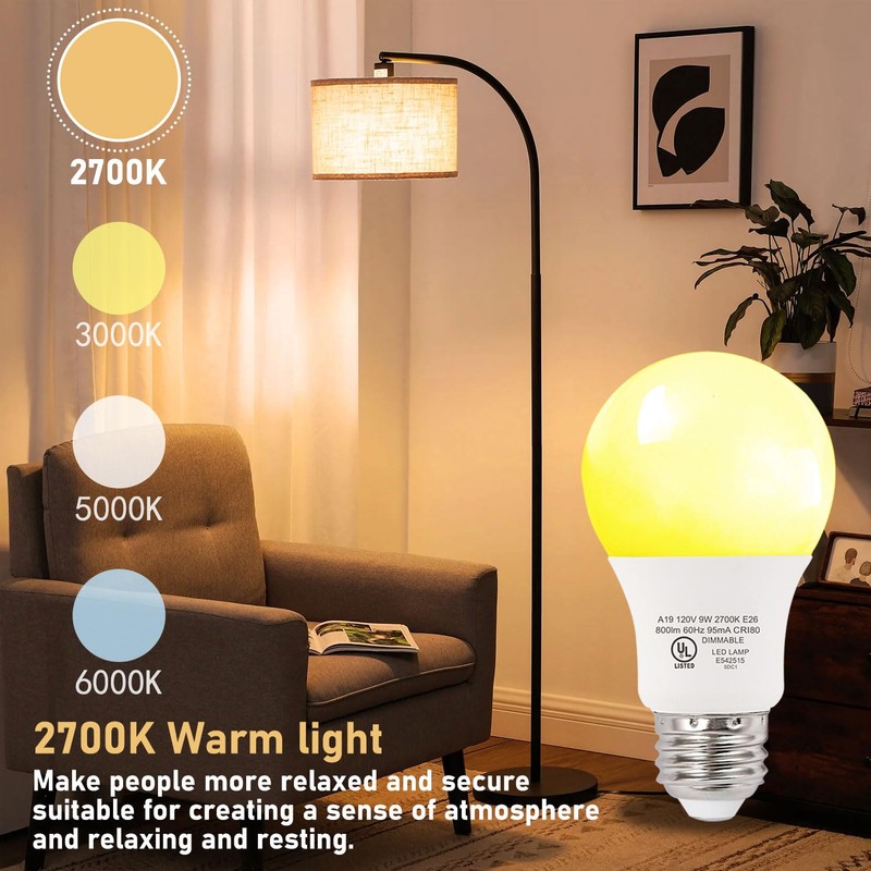 GLOWNOVA 8-Pack Soft White LED Bulbs - Perfect for Bedroom