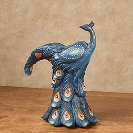 Elegant Peacock Decorative Vase Blue