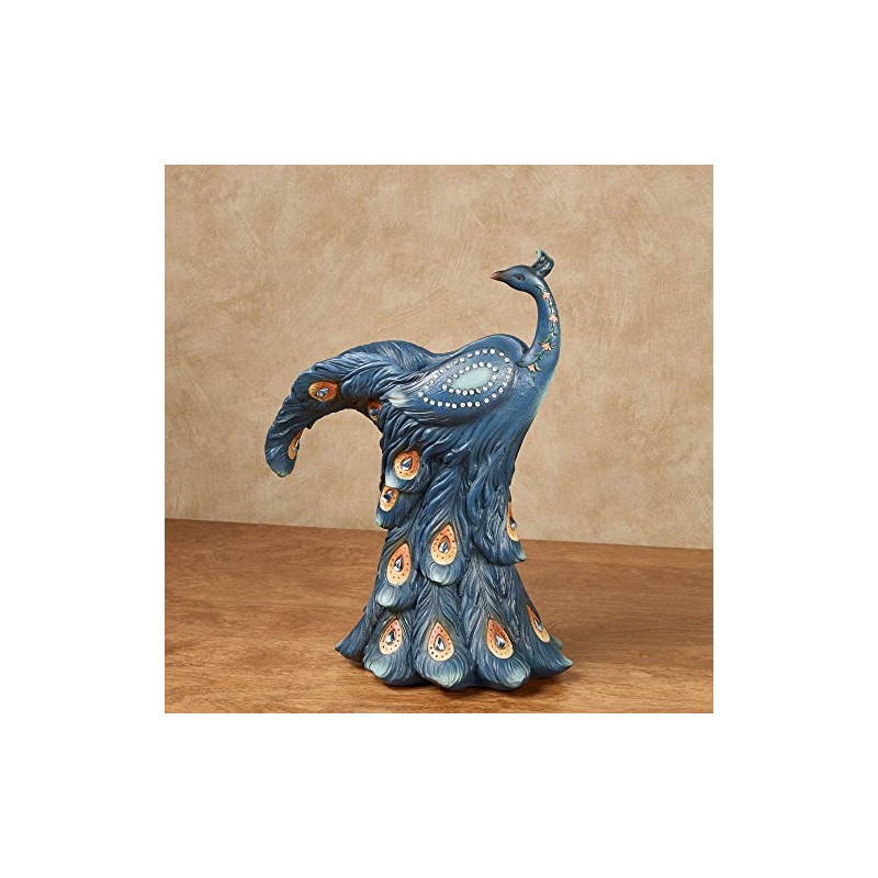 Elegant Peacock Decorative Vase Blue