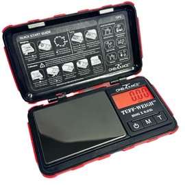 Tuff Weigh Digital Pocket Scale, 100g x 0.01g Precision, Mini Professional Jewellery Scale (Red)