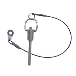 Generic Stainless Steel Ring Quick-Release pin, Grip Button Locking pin, Ball Locking pin, with Safety Rope (Dia:1/4, L:3in), sliver