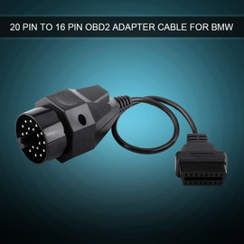 VOBOR OBD2 Adapter, OBD2 Diagnostic Adapter Cable, 20 Pin OBD1 to 16 Pin OBD2 Adapter Plug Scanner Cable, OBDII Adapter Plug Scanner Converter Cable Replacement for E36 E38 E39 E46 E53 X5 Z3