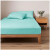Aqua Fitted Sheet King Size - Wrinkle Free Plain Dyed
