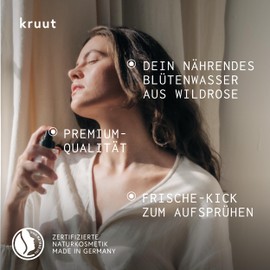 Kruut - Slow Routine Hydrolat Organic 50 ml - 100% Natural Facial Toner with Wild Rose - Moisturises and Soothes the Skin