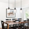 Modern Glass Pendant Lights Kitchen Island, 1-Light Matte Black Pendant