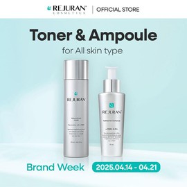 REJURAN Turnover Ampoule 1.01 fl oz & Rebalancing Toner 4.05 fl oz - c-PDRN - Anti-Aging Face Serum for Firmness, Radiance - Hydrating Soothing Facial Toner Improve Skin Texture Korean Skin Care