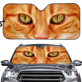 Cumagical Orange Cat Auto Windshield Sun Shade Universal Fit for Most Cars SUV Truck Animal Pattern Foldable Sun Visor Summer Protector Prevent UV Sunlight Heat
